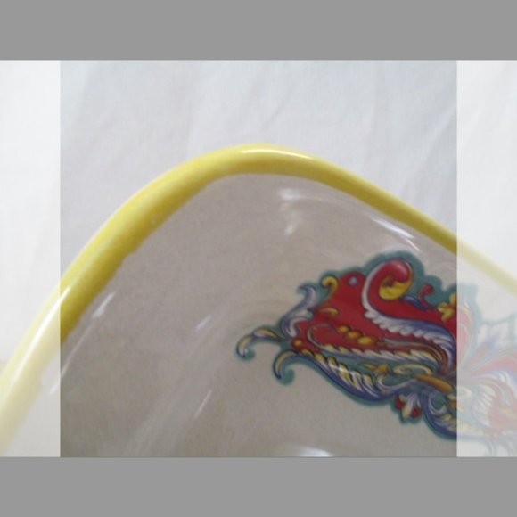 Vtg Italian Ceramica Nova Deruta Serving Platter Decorated--Decal & Hand Painted - Picture 5 of 11